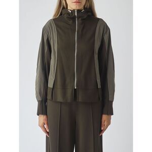 Meimeij Women Meimeij Hooded Cropped Nylon Jacket With Zip Closure